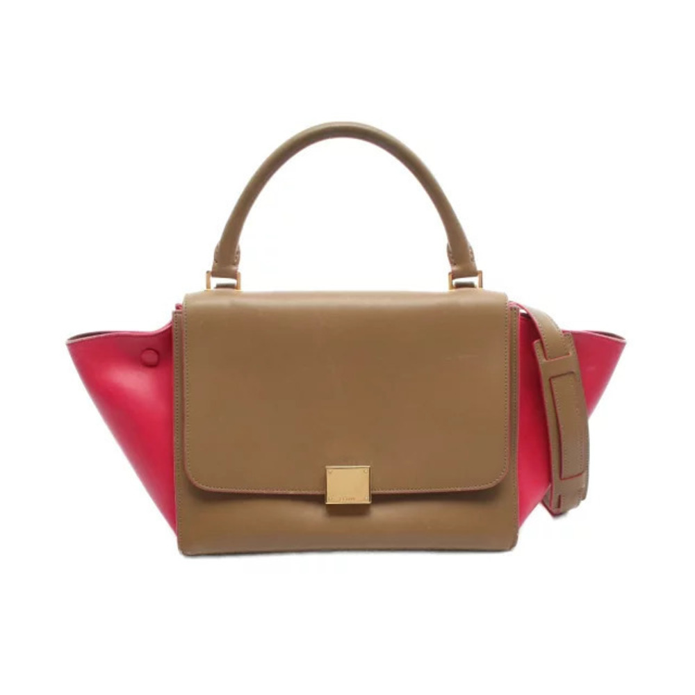Celine Leather Handbag Trapeze Tones Pink Brown - Picture 2 of 10